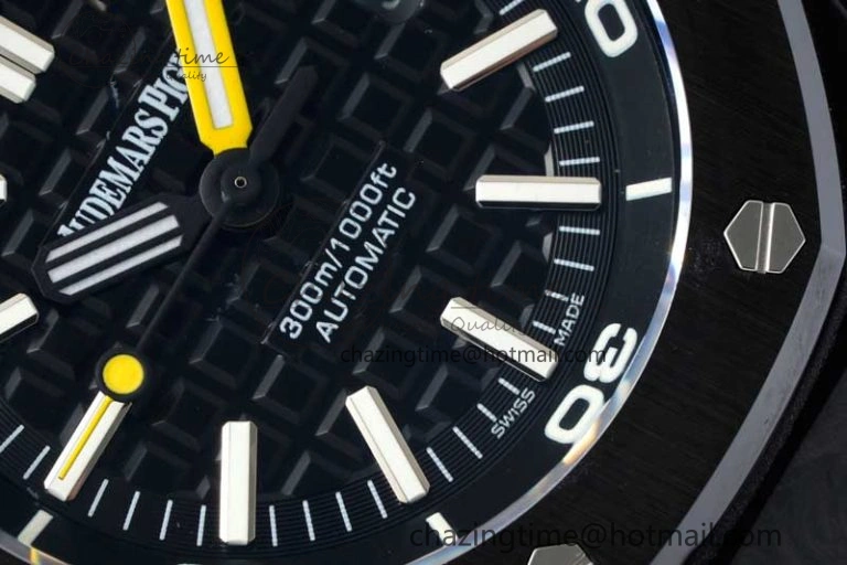 Royal Oak Offshore Diver Forged Carbon IPF Best Edition on Rubber Strap MIYOTA9015