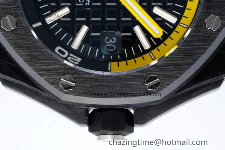 Royal Oak Offshore Diver Forged Carbon IPF Best Edition on Rubber Strap MIYOTA9015