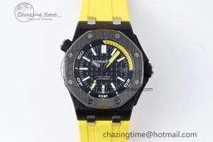 Royal Oak Offshore Diver Forged Carbon IPF Best Edition on Yellow Rubber Strap MIYOTA9019