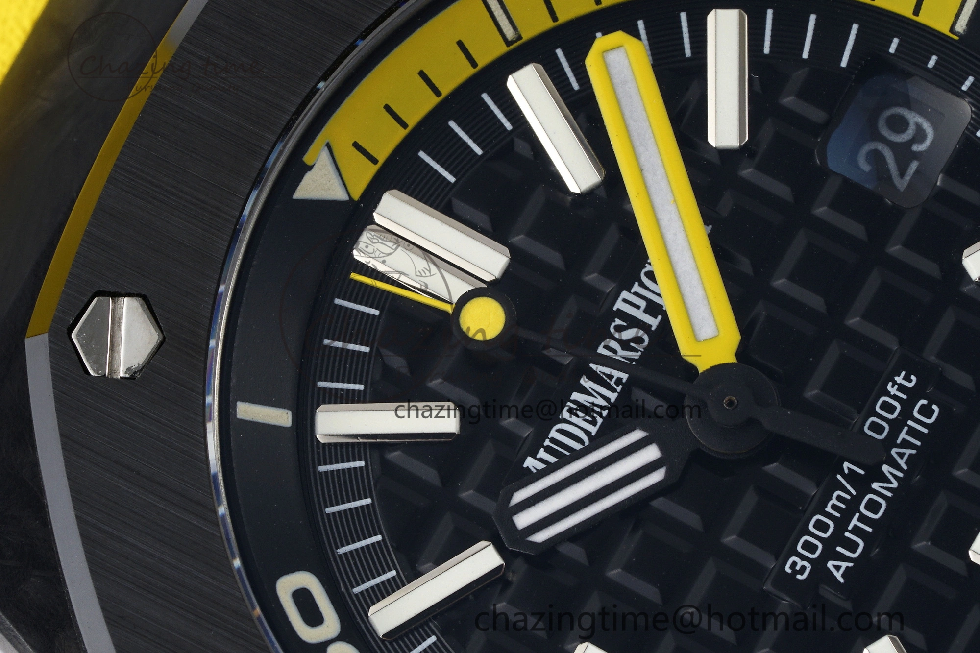 Royal Oak Offshore Diver Forged Carbon IPF Best Edition on Yellow Rubber Strap MIYOTA9019