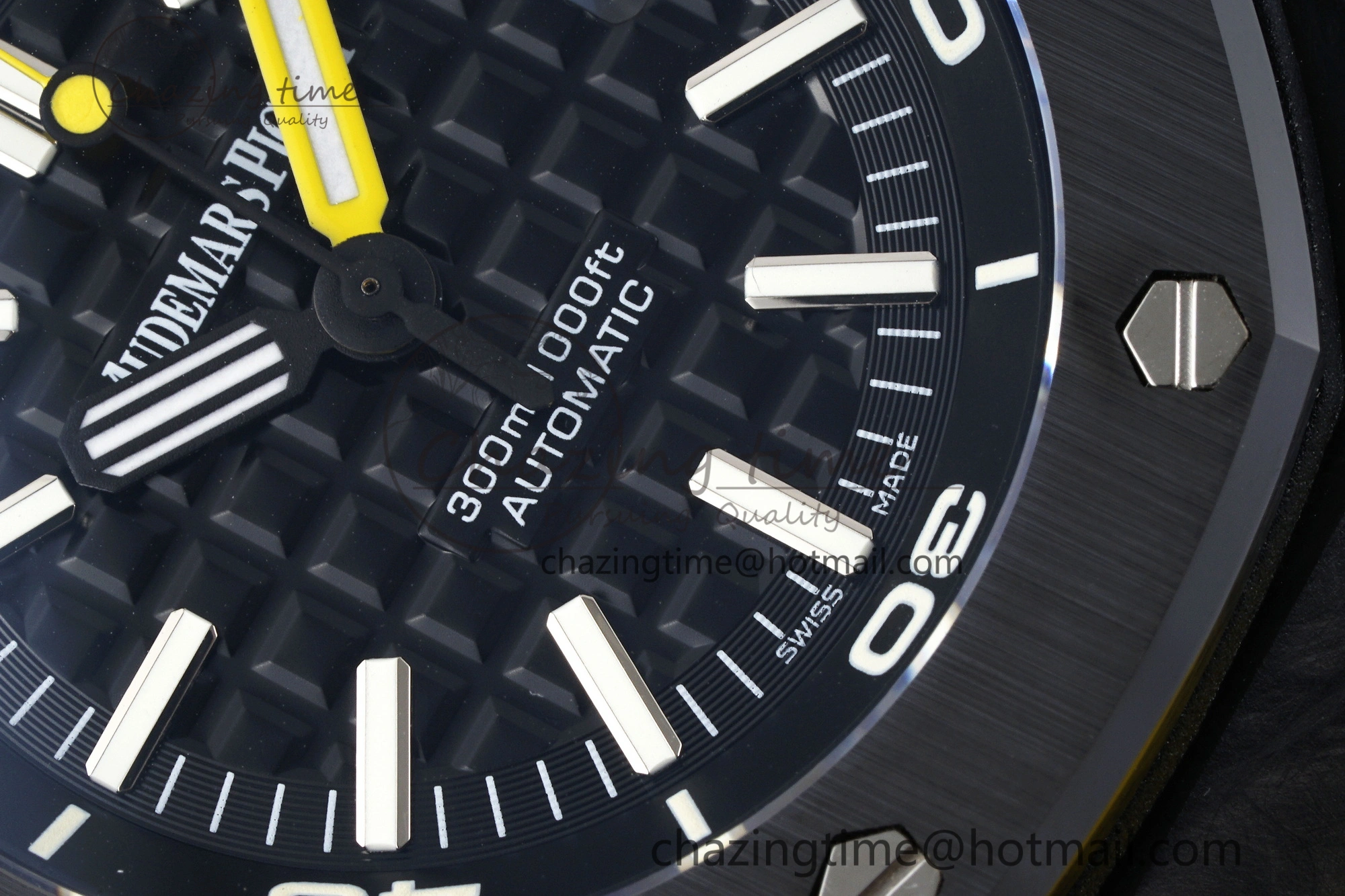 Royal Oak Offshore Diver Forged Carbon IPF Best Edition on Yellow Rubber Strap MIYOTA9019
