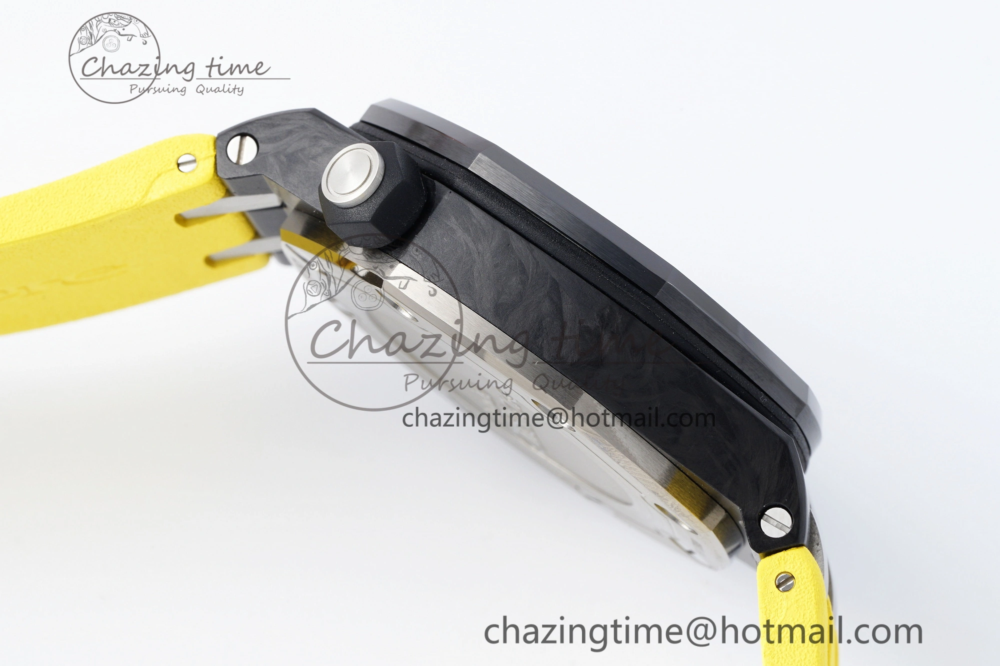 Royal Oak Offshore Diver Forged Carbon IPF Best Edition on Yellow Rubber Strap MIYOTA9019