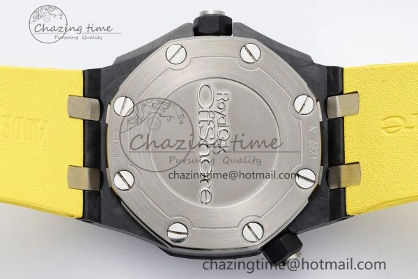 Royal Oak Offshore Diver Forged Carbon IPF Best Edition on Yellow Rubber Strap MIYOTA9019