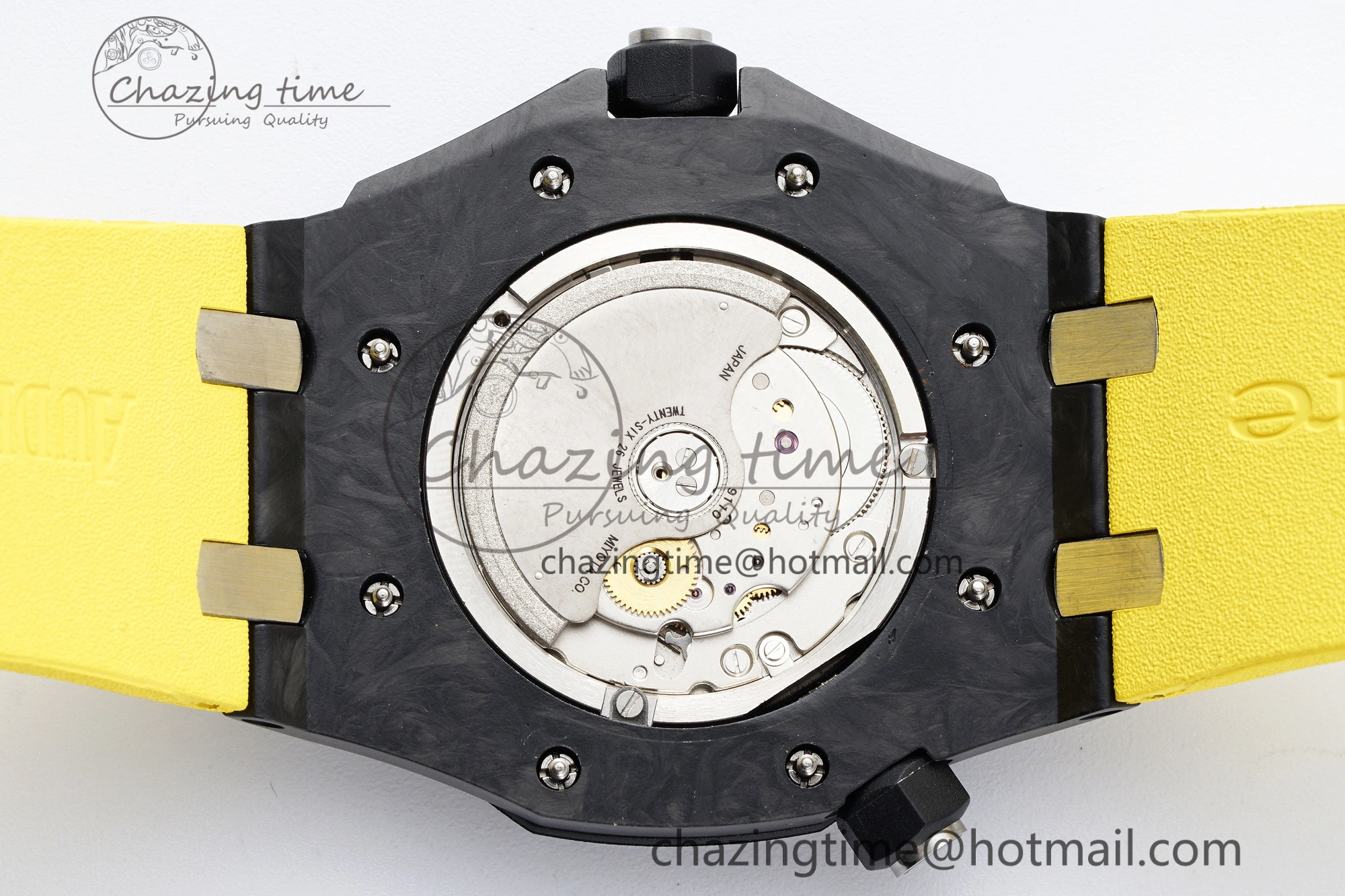 Royal Oak Offshore Diver Forged Carbon IPF Best Edition on Yellow Rubber Strap MIYOTA9019