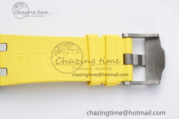 Royal Oak Offshore Diver Forged Carbon IPF Best Edition on Yellow Rubber Strap MIYOTA9019