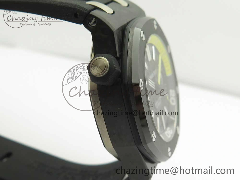 Royal Oak Offshore Diver Forged Carbon XF 1:1 Best Edition on Rubber Strap A2836 V3