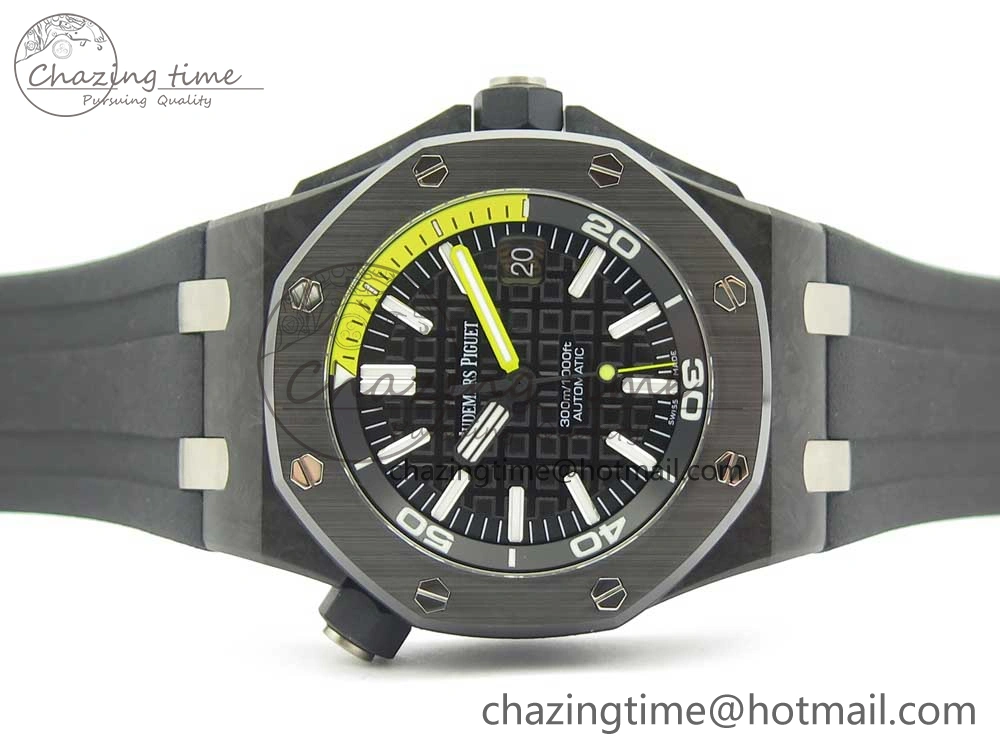 Royal Oak Offshore Diver Forged Carbon XF 1:1 Best Edition on Rubber Strap A2836 V3