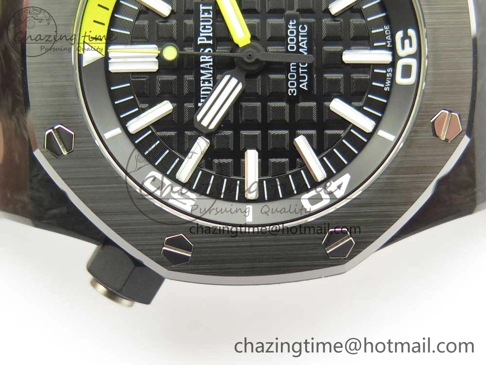 Royal Oak Offshore Diver Forged Carbon XF 1:1 Best Edition on Rubber Strap A2836 V3