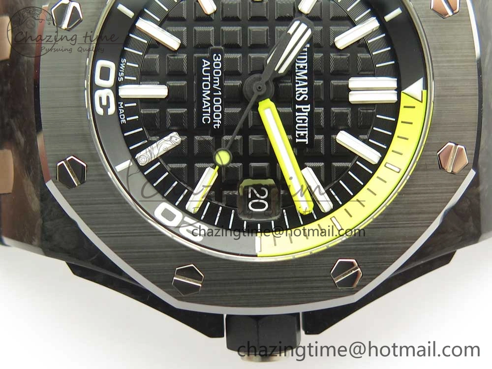 Royal Oak Offshore Diver Forged Carbon XF 1:1 Best Edition on Rubber Strap A2836 V3