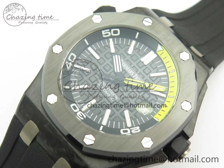 Royal Oak Offshore Diver Forged Carbon XF 1:1 Best Edition on Rubber Strap A2836 V3