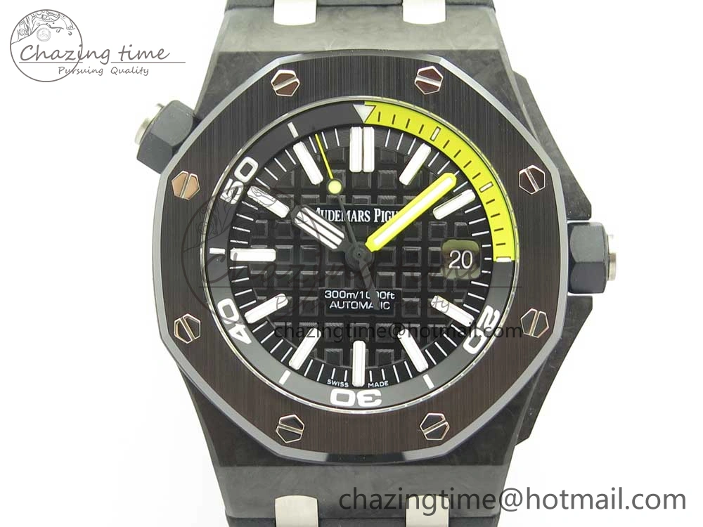Royal Oak Offshore Diver Forged Carbon XF 1:1 Best Edition on Rubber Strap A2836 V3