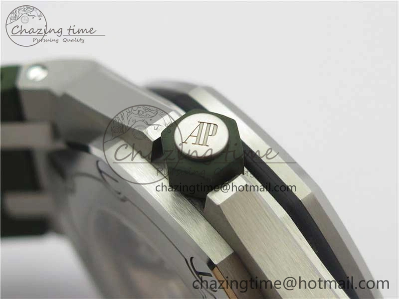 Royal Oak Offshore Diver Green 15710 JF 1:1 Best Edition on Green Rubber Strap A3120