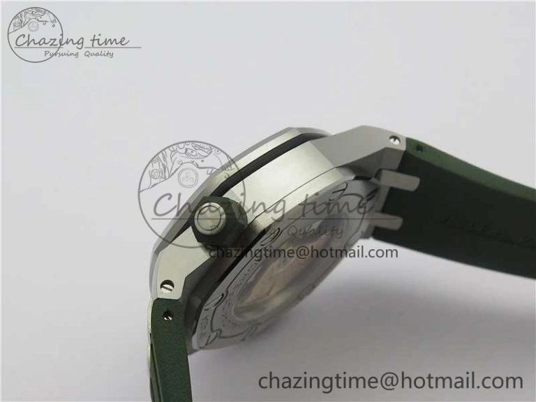 Royal Oak Offshore Diver Green 15710 JF 1:1 Best Edition on Green Rubber Strap A3120