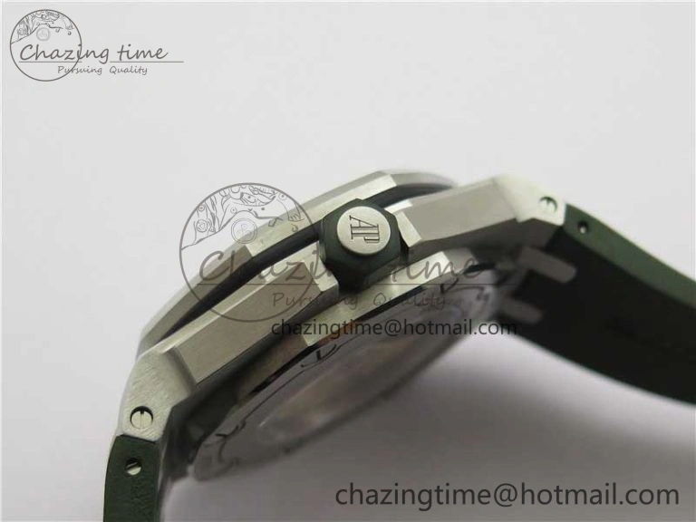 Royal Oak Offshore Diver Green 15710 JF 1:1 Best Edition on Green Rubber Strap A3120
