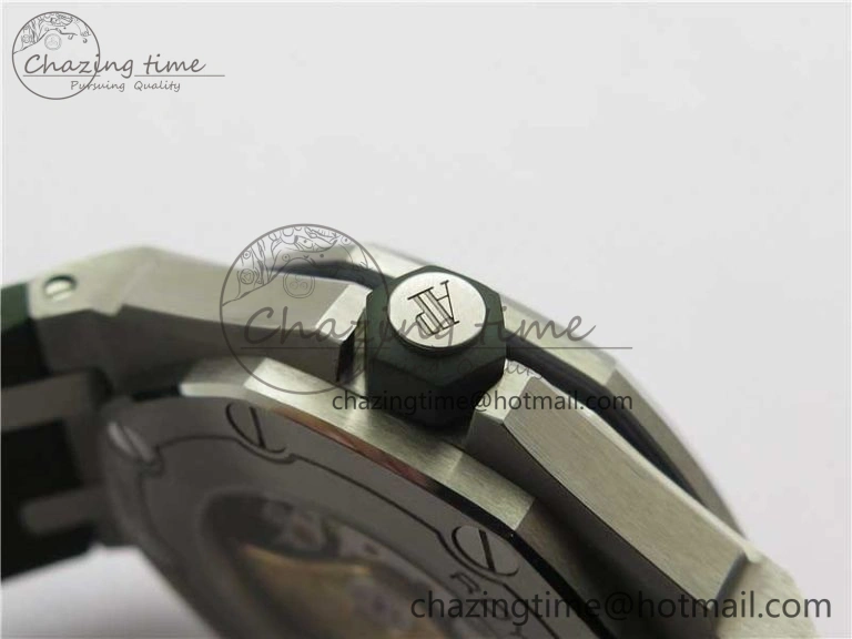Royal Oak Offshore Diver Green 15710 JF 1:1 Best Edition on Green Rubber Strap A3120