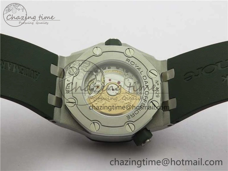 Royal Oak Offshore Diver Green 15710 JF 1:1 Best Edition on Green Rubber Strap A3120