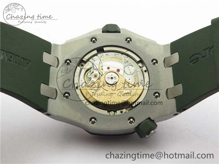 Royal Oak Offshore Diver Green 15710 JF 1:1 Best Edition on Green Rubber Strap A3120