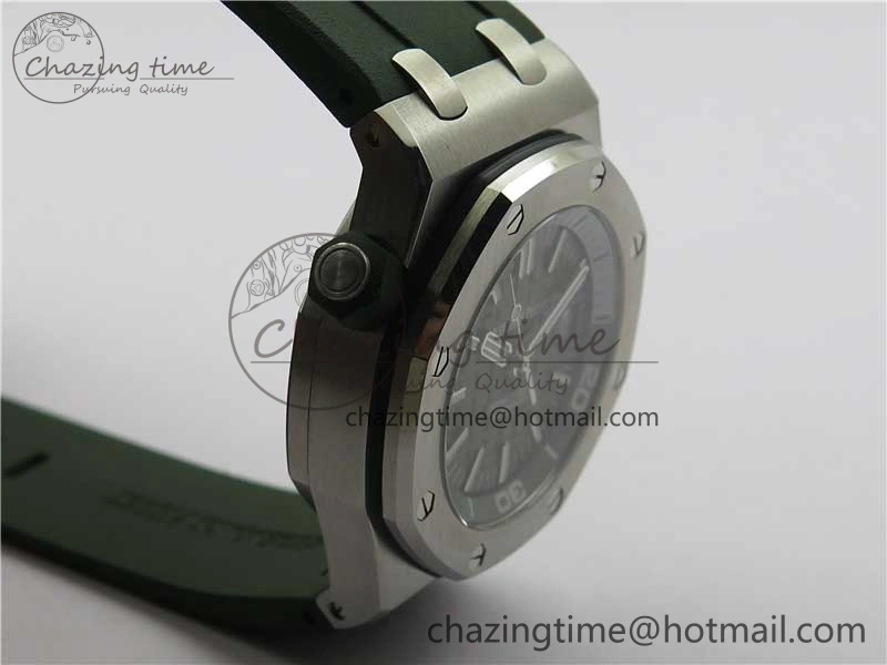 Royal Oak Offshore Diver Green 15710 JF 1:1 Best Edition on Green Rubber Strap A3120