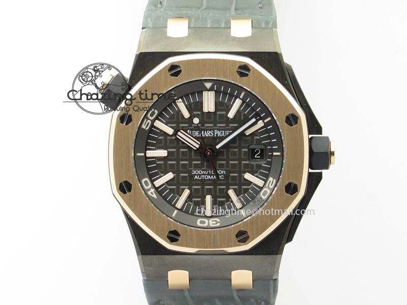 Royal Oak Offshore Diver QEII CUP 2014 JF Best Edition On Leather Strap A3120 V2 ( Free XS Rubber )