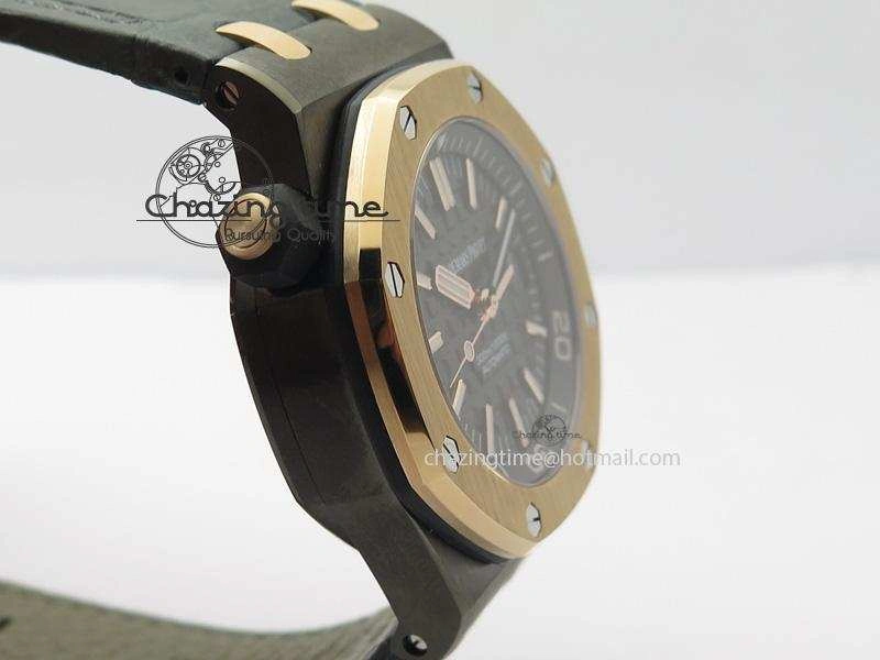 Royal Oak Offshore Diver QEII CUP 2014 JF Best Edition On Leather Strap A3120 V2 ( Free XS Rubber )