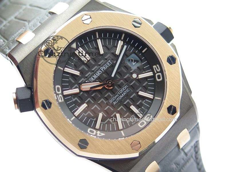 Royal Oak Offshore Diver QEII CUP 2014 JF Best Edition On Leather Strap A3120 V2 ( Free XS Rubber )