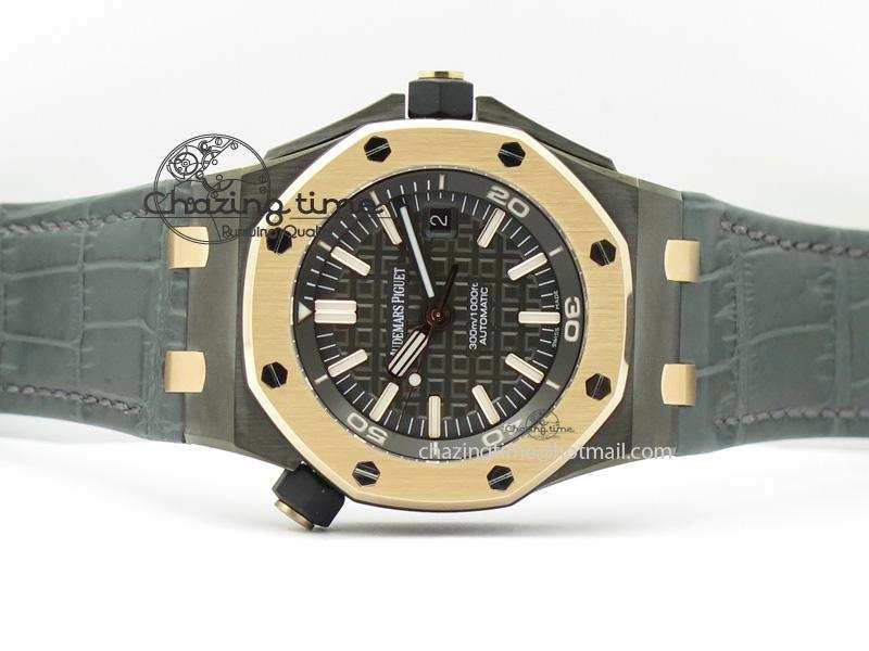 Royal Oak Offshore Diver QEII CUP 2014 JF Best Edition On Leather Strap A3120 V2 ( Free XS Rubber )