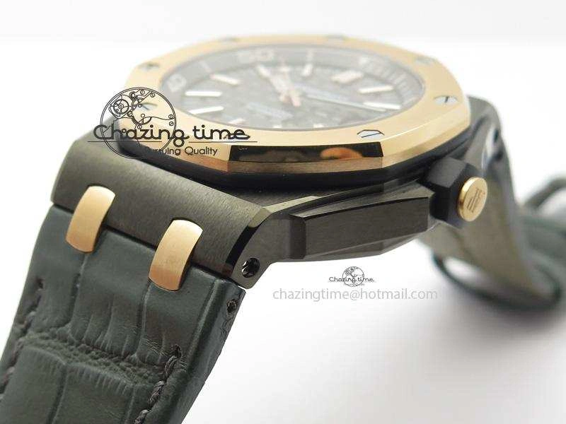 Royal Oak Offshore Diver QEII CUP 2014 JF Best Edition On Leather Strap A3120 V2 ( Free XS Rubber )