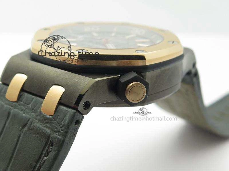 Royal Oak Offshore Diver QEII CUP 2014 JF Best Edition On Leather Strap A3120 V2 ( Free XS Rubber )