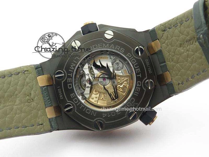 Royal Oak Offshore Diver QEII CUP 2014 JF Best Edition On Leather Strap A3120 V2 ( Free XS Rubber )