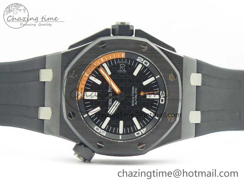 Royal Oak Offshore Diver Real Black Ceramic XF 1:1 Best Edition On Rubber Strap A3120 V2