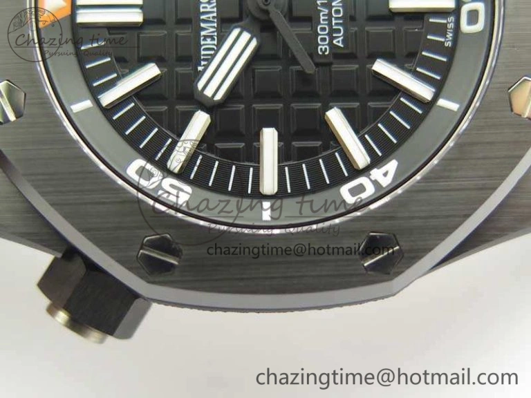Royal Oak Offshore Diver Real Black Ceramic XF 1:1 Best Edition On Rubber Strap A3120 V2