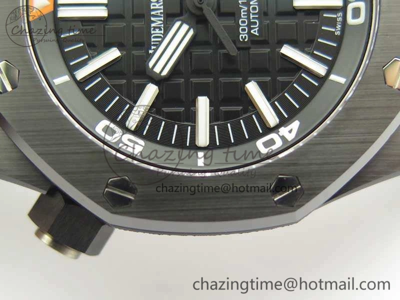 Royal Oak Offshore Diver Real Black Ceramic XF 1:1 Best Edition On Rubber Strap A3120 V2