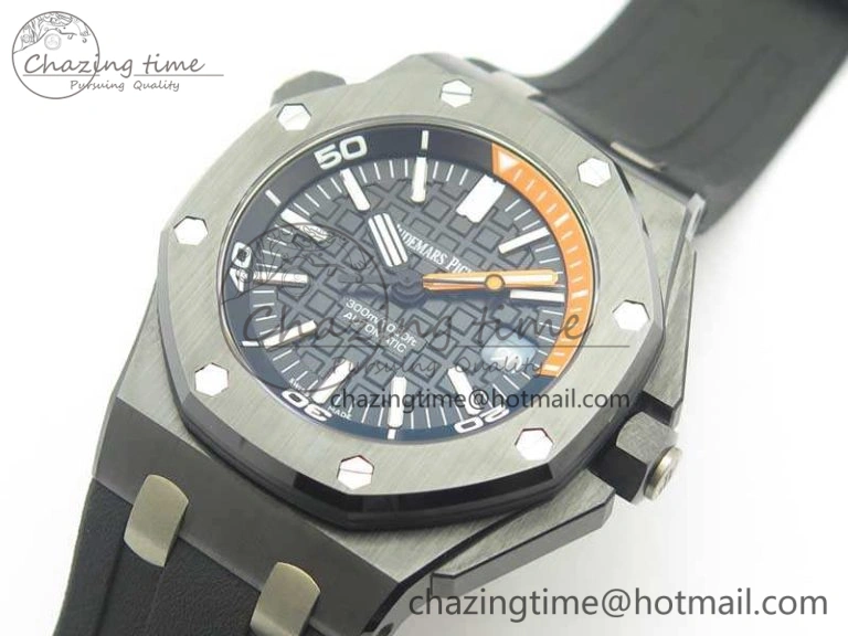 Royal Oak Offshore Diver Real Black Ceramic XF 1:1 Best Edition On Rubber Strap A3120 V2