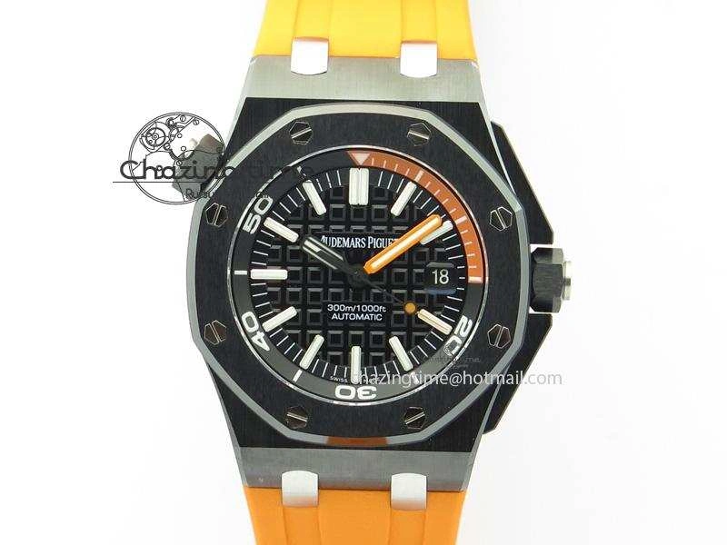 Royal Oak Offshore Diver Real Ceramic V6F Best Edition On Orange Rubber Strap A3120