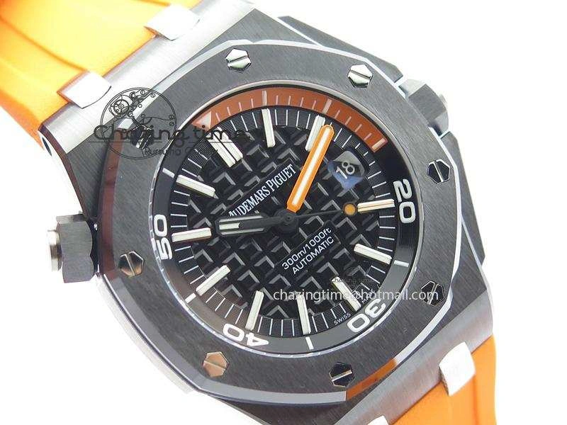 Royal Oak Offshore Diver Real Ceramic V6F Best Edition On Orange Rubber Strap A3120