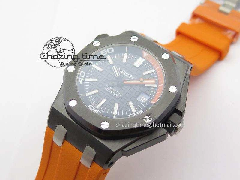 Royal Oak Offshore Diver Real Ceramic V6F Best Edition On Orange Rubber Strap A3120