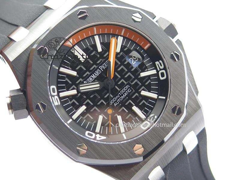 Royal Oak Offshore Diver Real Ceramic V6F Best Edition On Rubber Strap A3120 V2