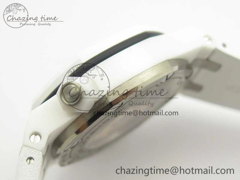 Royal Oak Offshore Diver Solid White Ceramic JF 1:1 Best Edition On White Rubber Strap A3120 V2