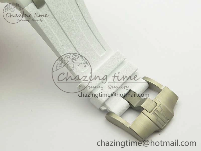 Royal Oak Offshore Diver Solid White Ceramic JF 1:1 Best Edition On White Rubber Strap A3120 V2