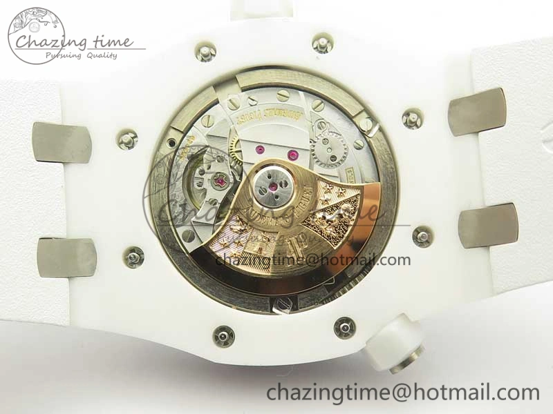 Royal Oak Offshore Diver Solid White Ceramic JF 1:1 Best Edition On White Rubber Strap A3120 V2
