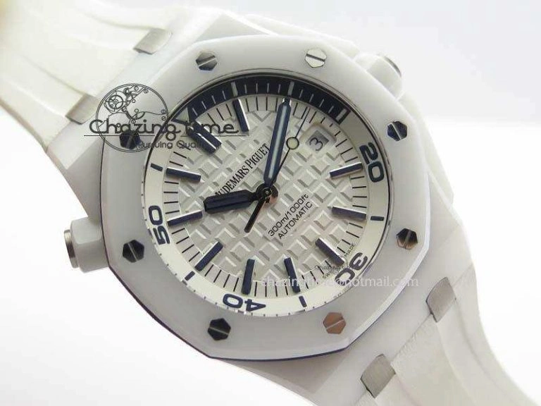 Royal Oak Offshore Diver White Ceramic BP-Maker On White Rubber Strap A3120