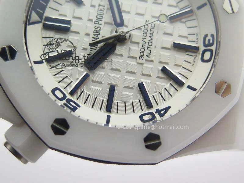 Royal Oak Offshore Diver White Ceramic BP-Maker On White Rubber Strap A3120