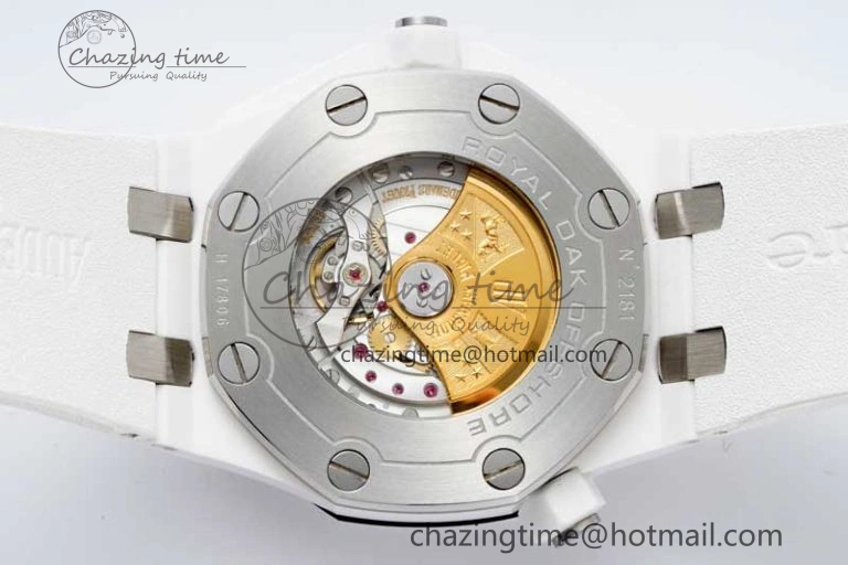 Royal Oak Offshore Diver White Ceramic IPF Best Edition on Rubber Strap A3120
