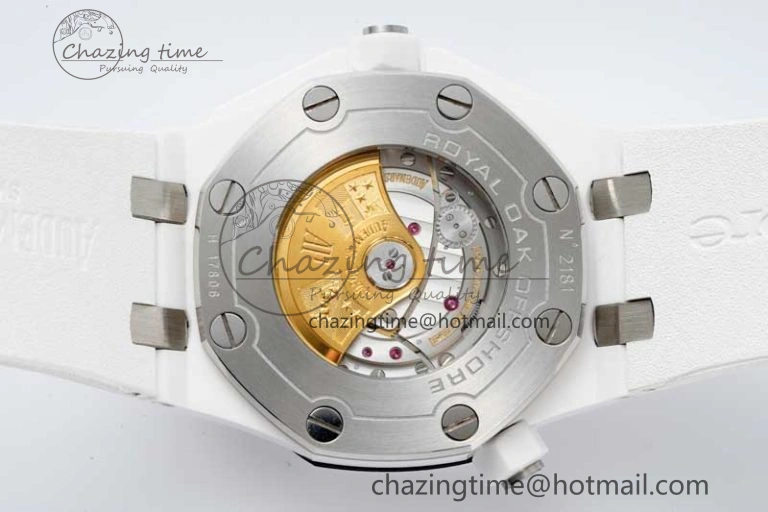 Royal Oak Offshore Diver White Ceramic IPF Best Edition on Rubber Strap A3120