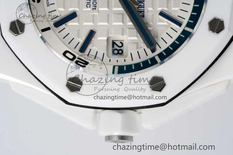 Royal Oak Offshore Diver White Ceramic IPF Best Edition on Rubber Strap A3120