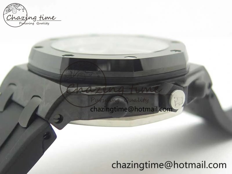 Royal Oak Offshore “GINZA 7” Forged Carbon JF Best Edition on Rubber Strap A3126 V2 w  Cyclops