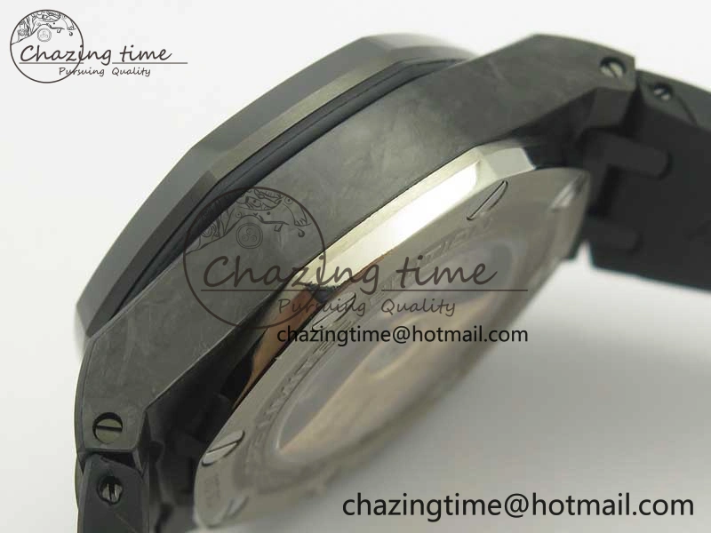 Royal Oak Offshore “GINZA 7” Forged Carbon JF Best Edition on Rubber Strap A3126 V2 w  Cyclops