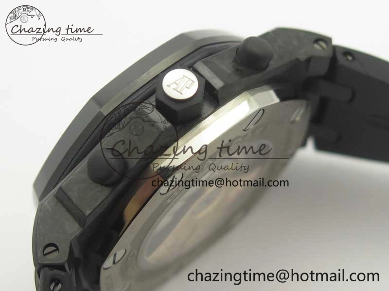 Royal Oak Offshore “GINZA 7” Forged Carbon JF Best Edition on Rubber Strap A3126 V2 w  Cyclops