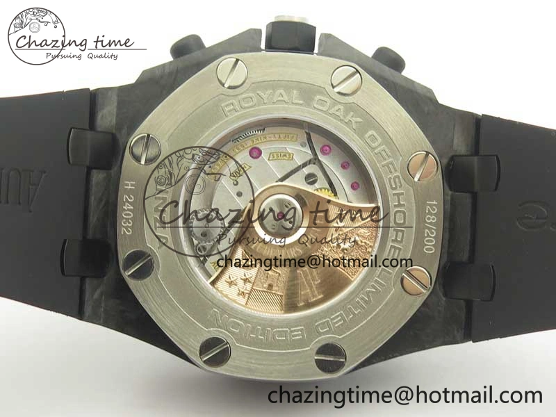 Royal Oak Offshore “GINZA 7” Forged Carbon JF Best Edition on Rubber Strap A3126 V2 w  Cyclops