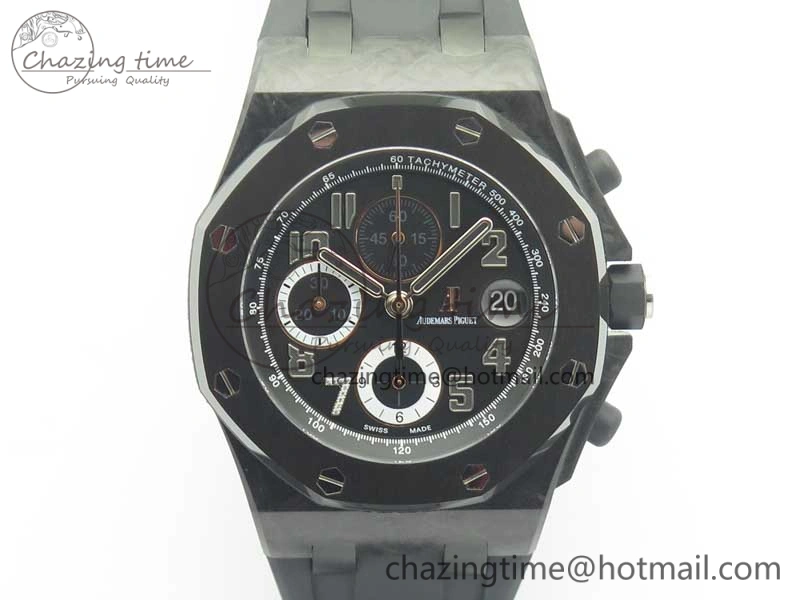 Royal Oak Offshore “GINZA 7” Forged Carbon JF Best Edition on Rubber Strap A3126 V2 w  Cyclops